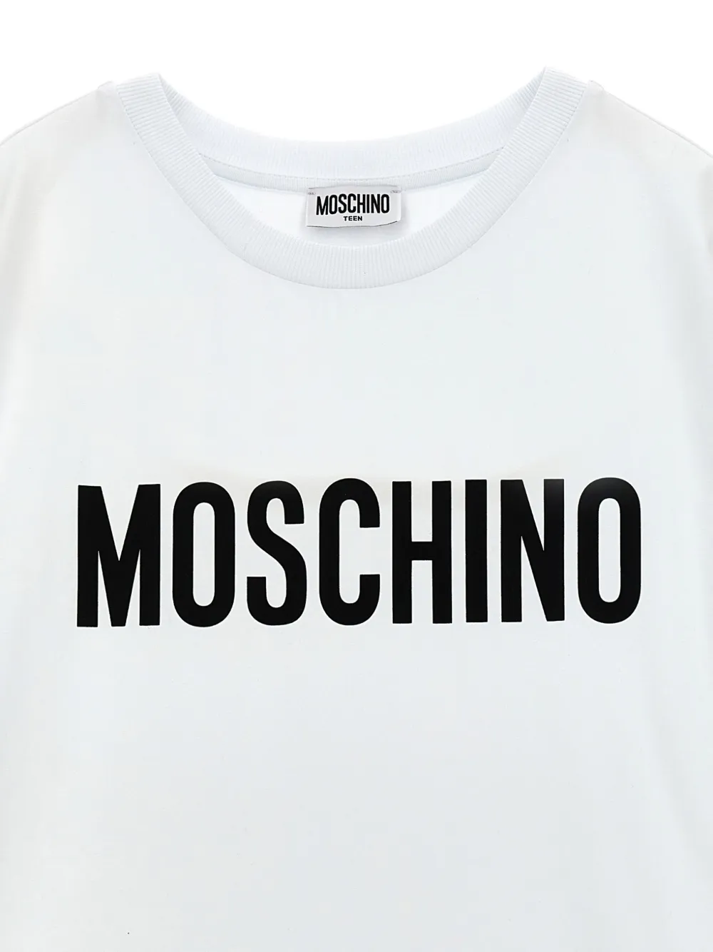 Moschino Kids Jurk met logoprint Wit