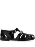 Moschino logo-lettering jelly sandals - Black