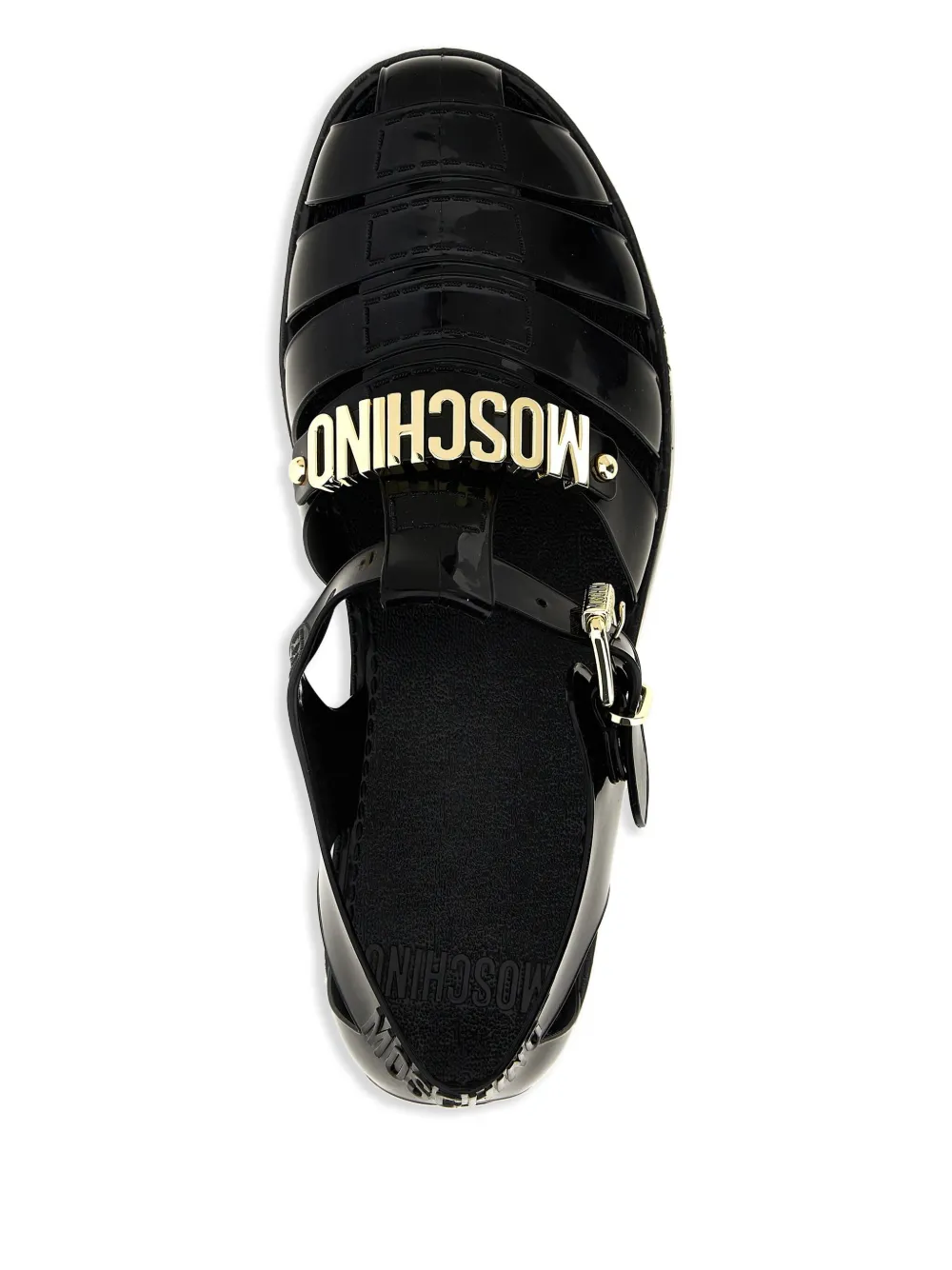 Moschino logo-lettering jelly sandals Black