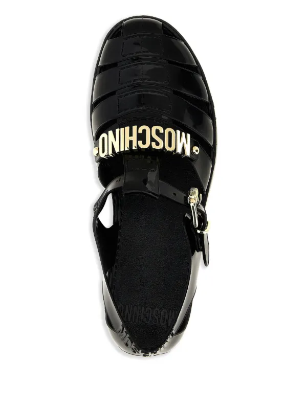 サンダル MOSCHINO COUTURE Men Sandals Black MB28022G0IG10 000 Moschino Black 'Couture' Sandals Moschino