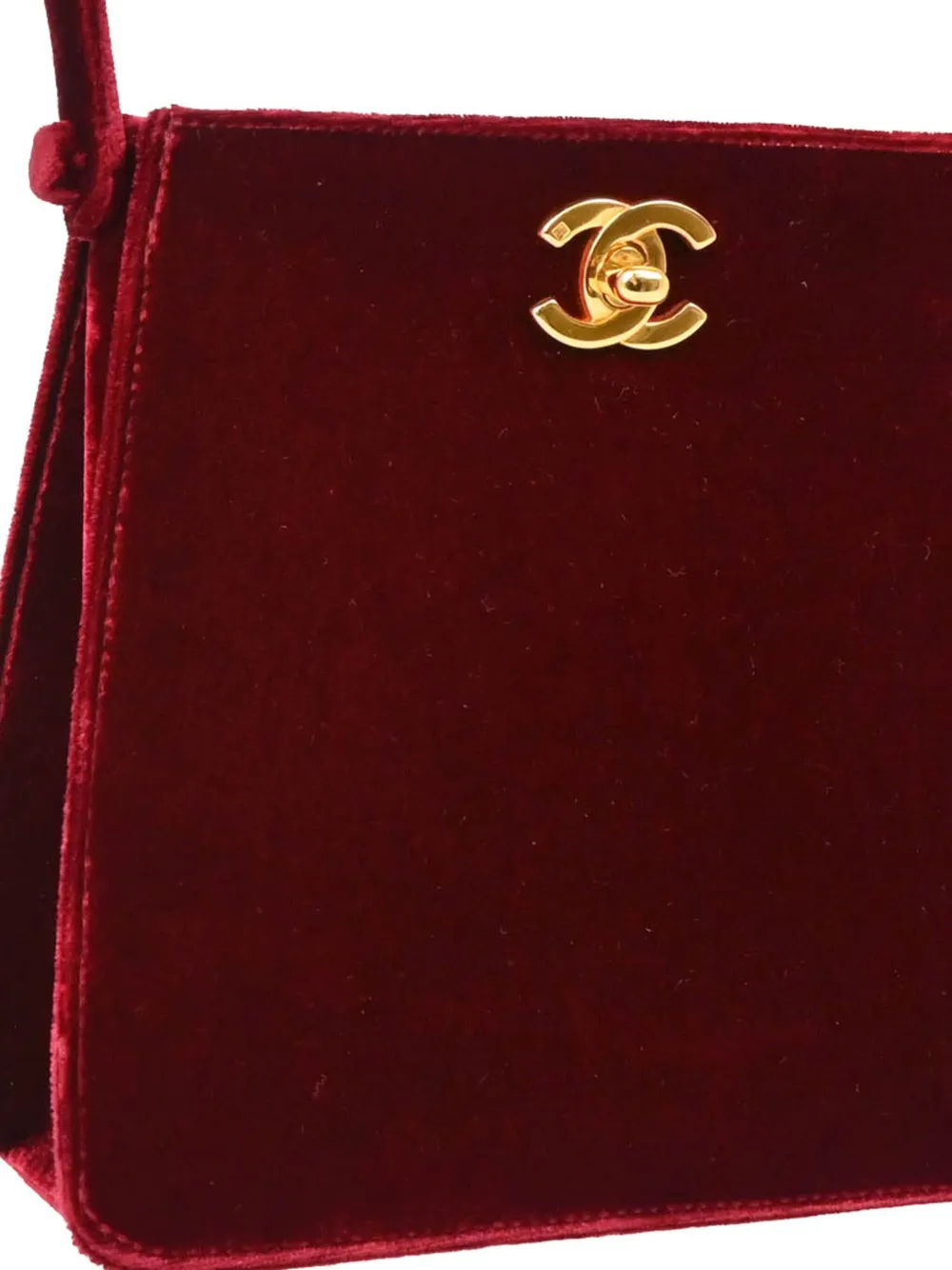 Pre-owned Chanel 1997 Double Sided Turn-lock Tote Bag In Red