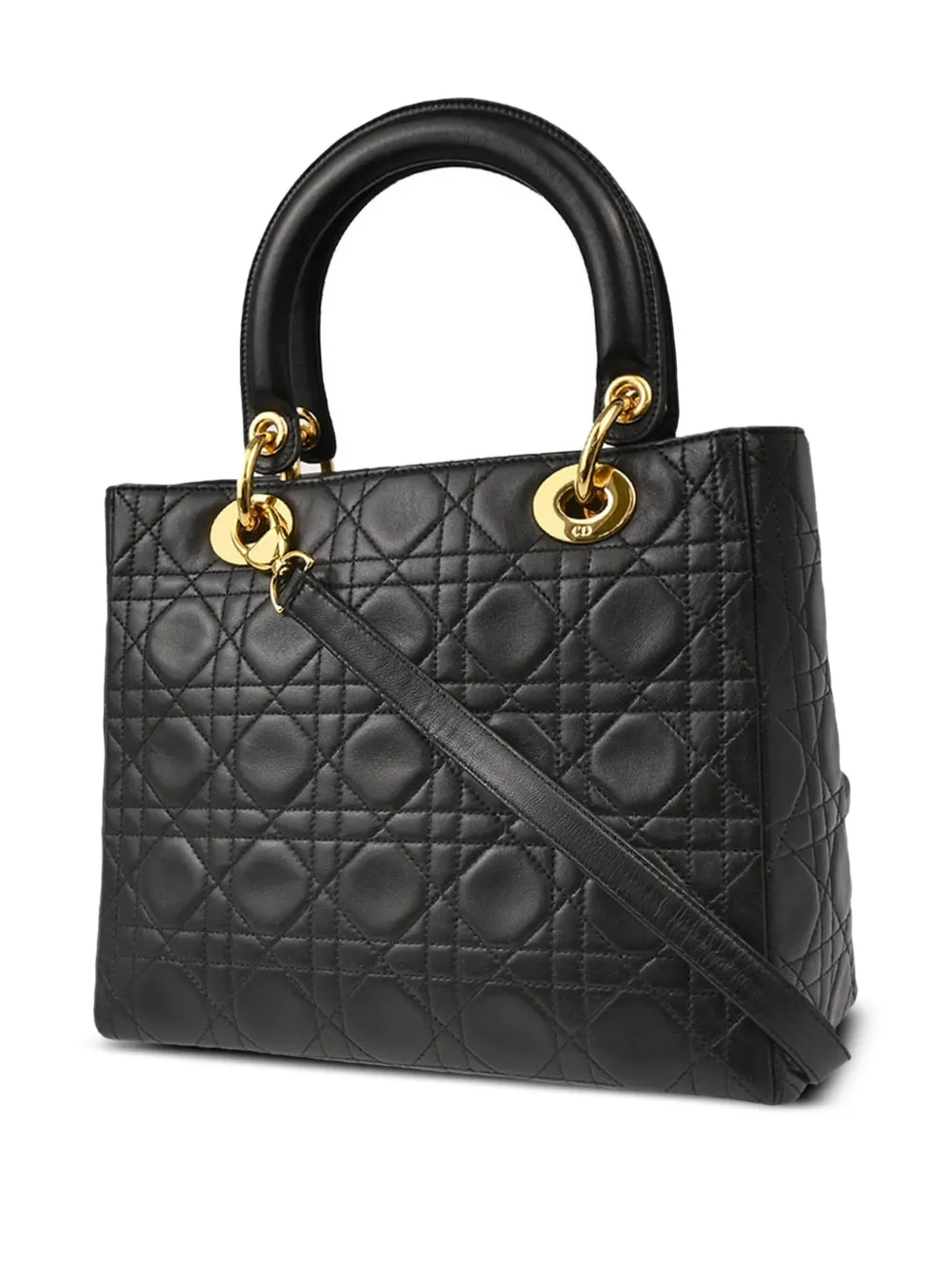 Christian Dior Pre-Owned 1997 Cannage Lady Dior tas - Zwart