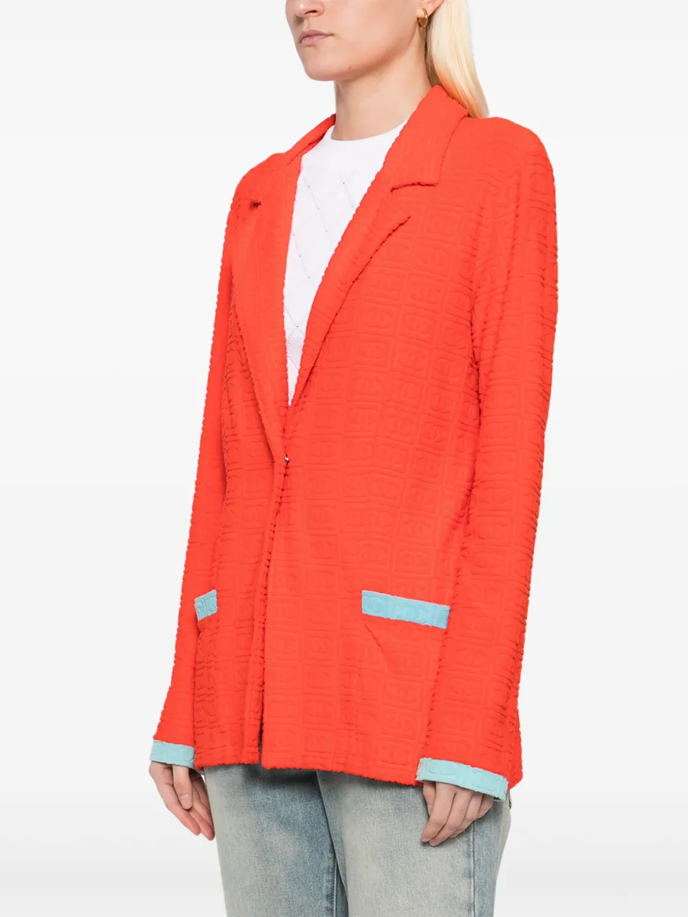 Pre-owned Chanel 1990-2000s Sports Line Single Breasted Jacket In 橘色