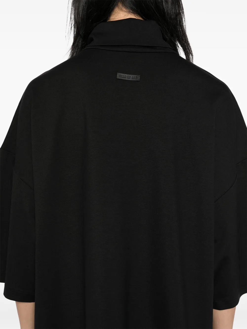 Fear Of God T-shitr met hoge hals en korte mouwen Zwart