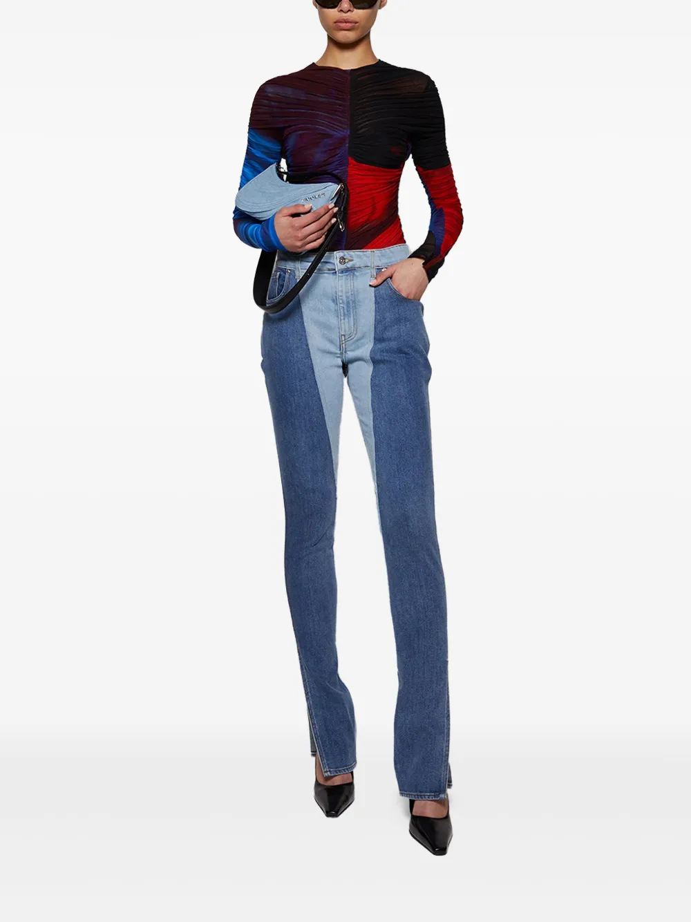 Mugler Spiral Curve shoulder bag - Blauw