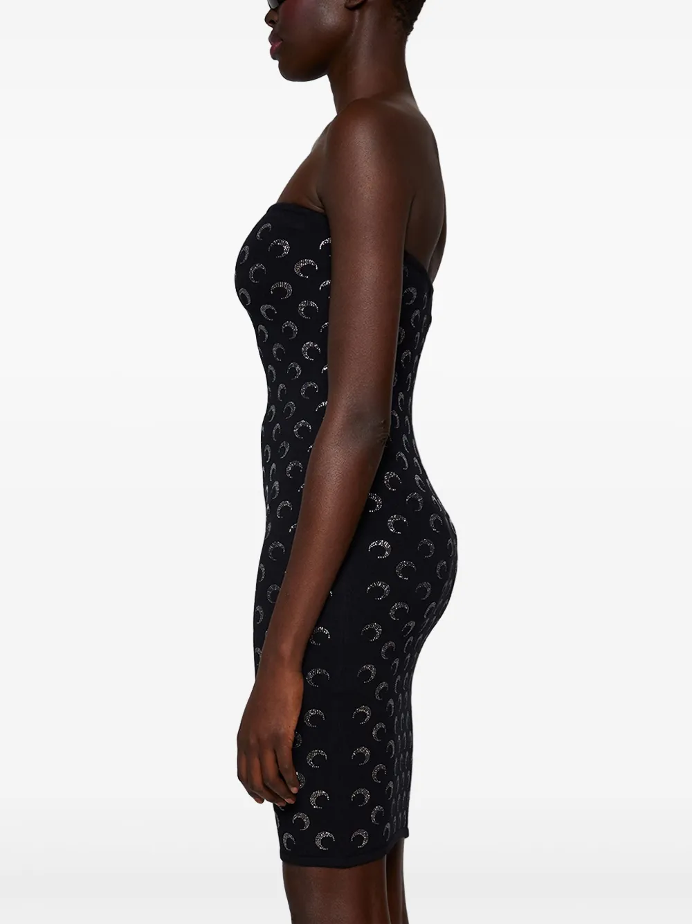 Marine Serre Tube jurk met maan van stras Zwart
