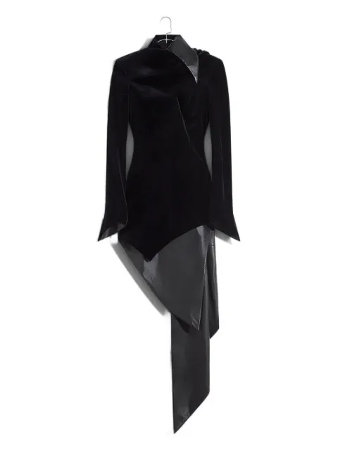 Mugler asymmetric velvet dress
