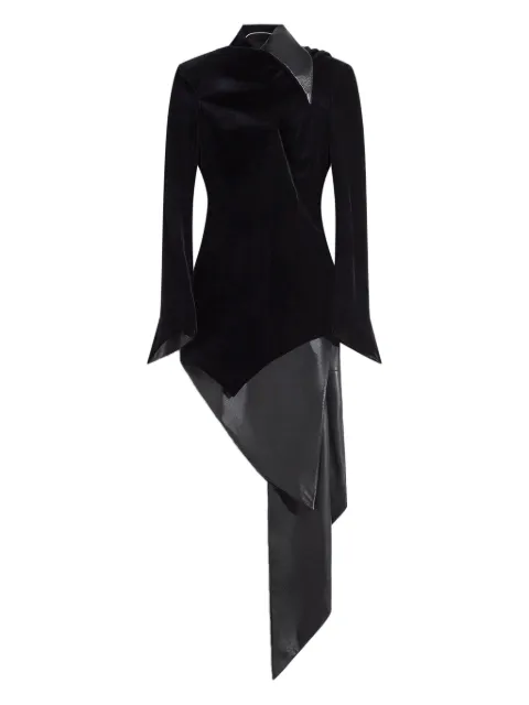 Mugler asymmetric velvet dress