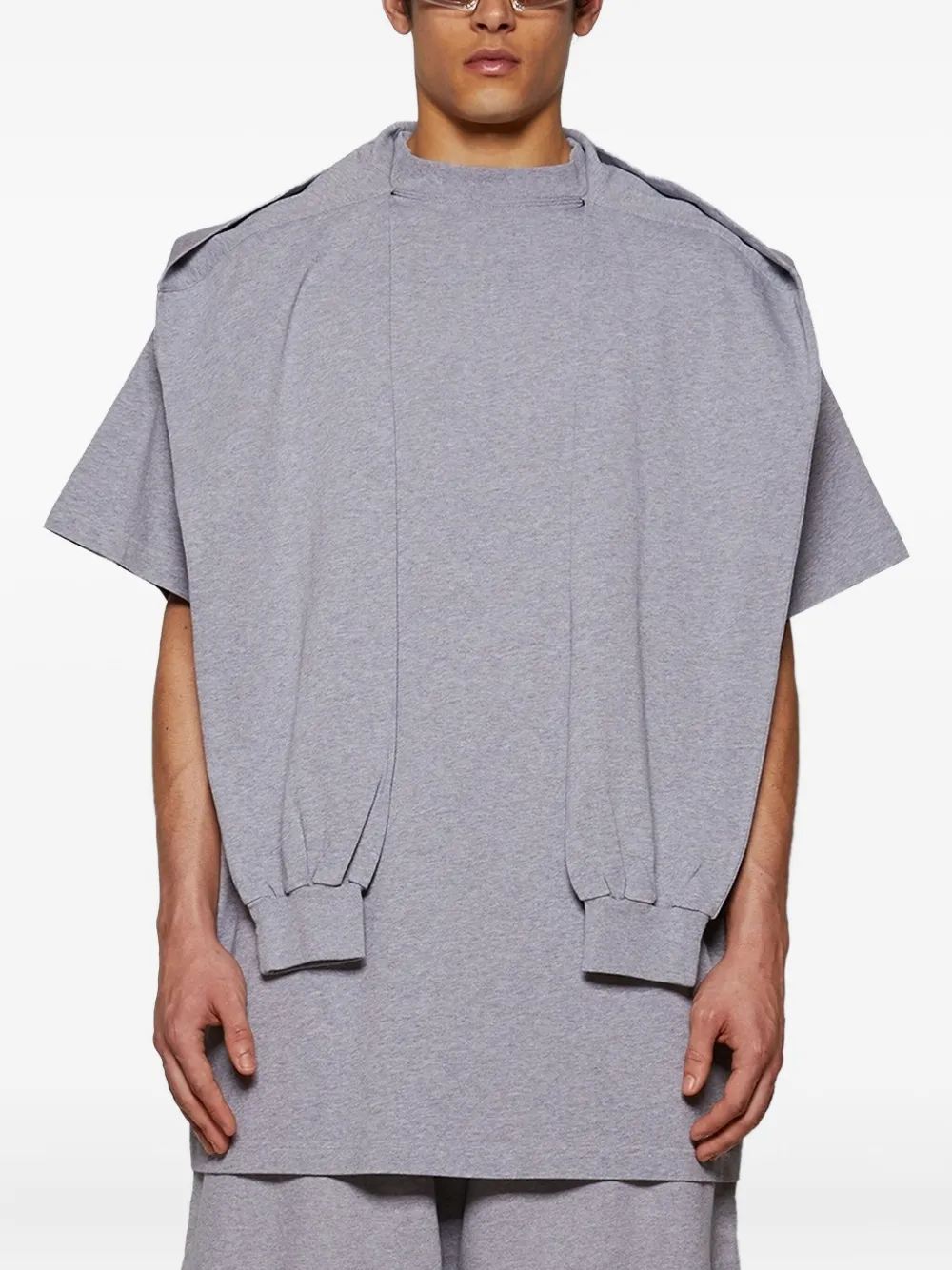 Balenciaga Incognito hooded layered T-shirt Grijs