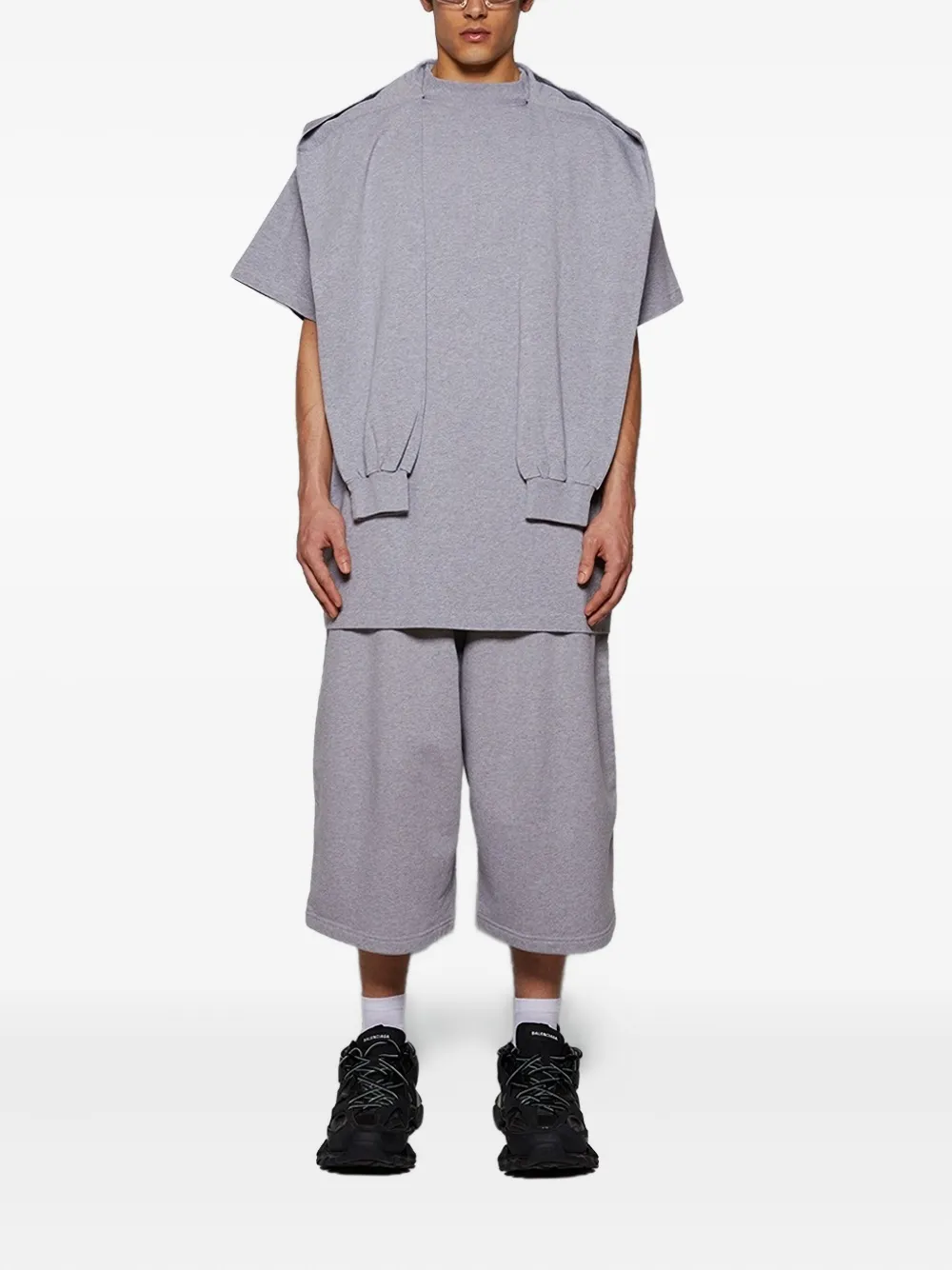 Balenciaga Incognito hooded layered T-shirt Grijs