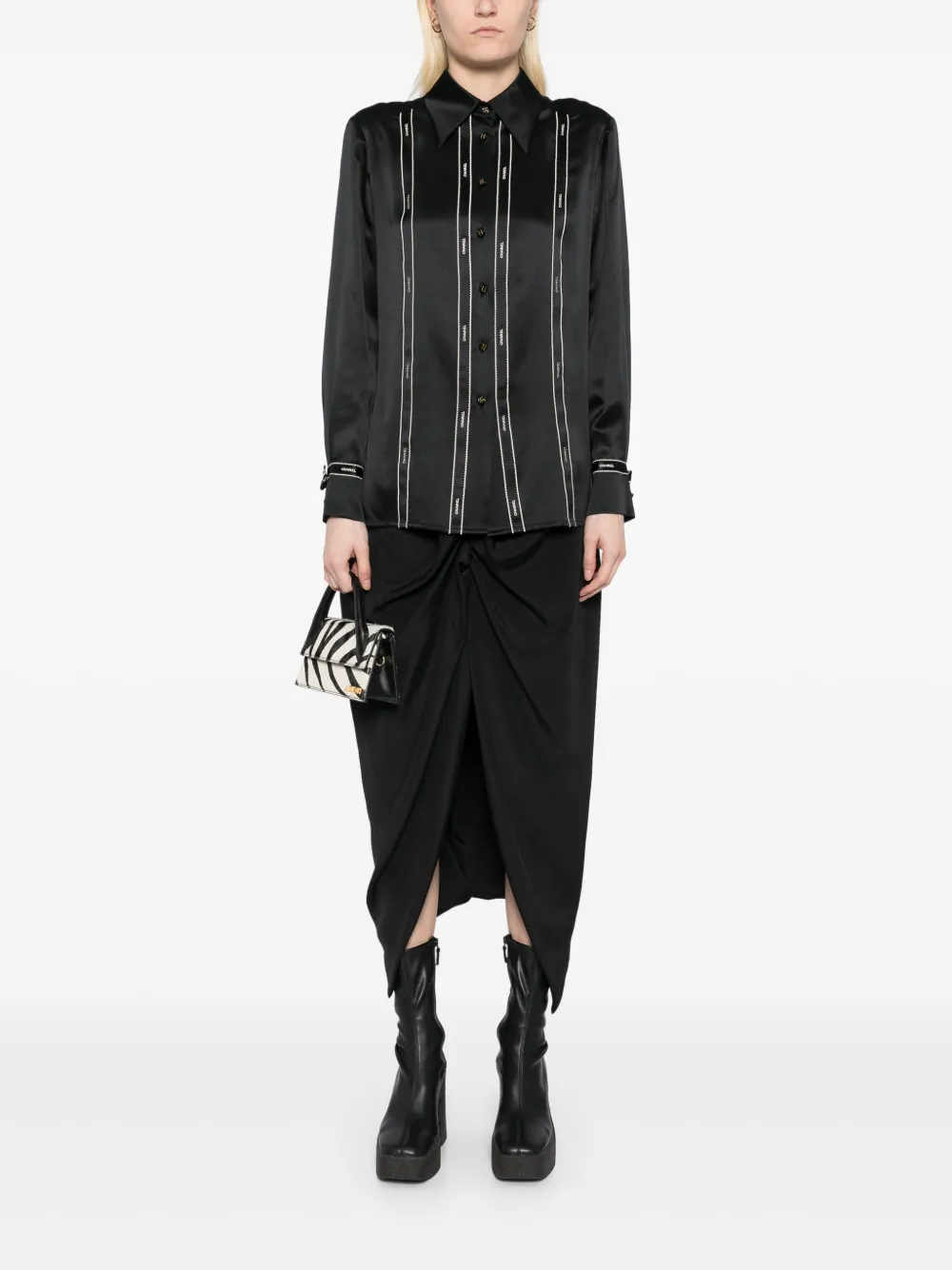 Pre-owned Chanel Blouse Shirt In Black