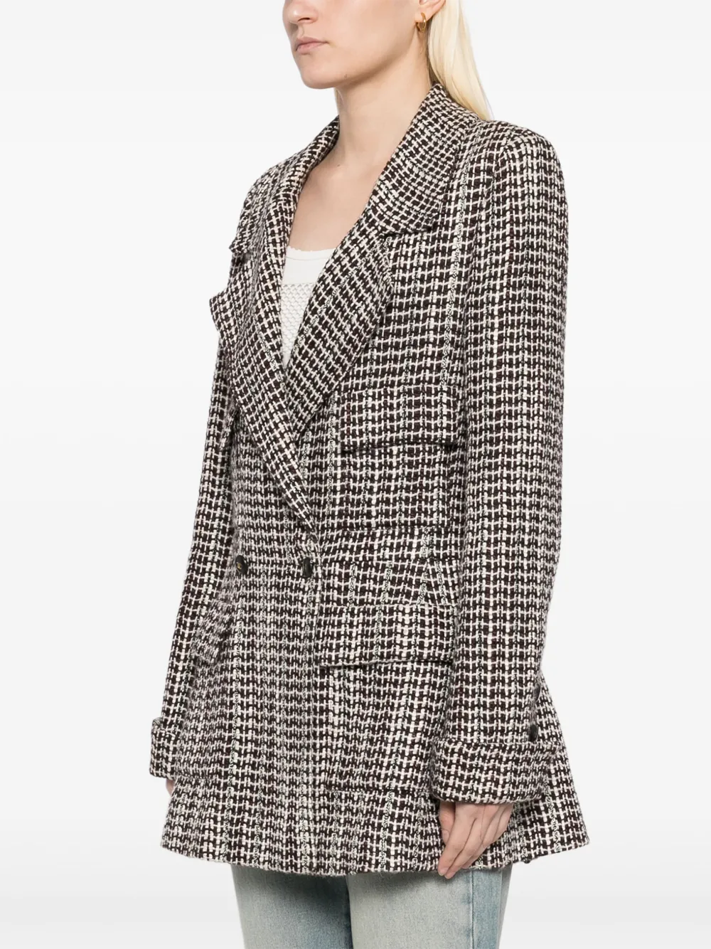 Pre-owned Chanel 2001 Double-breasted Jacket In Brown
