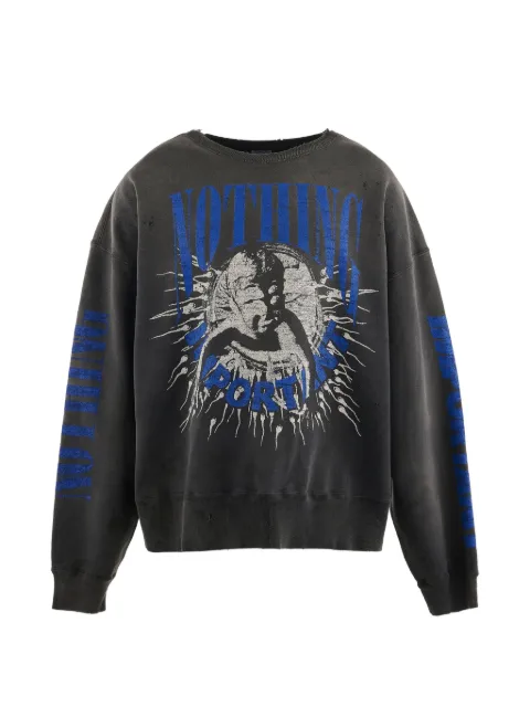 SAINT MXXXXXX distressed graphic-print sweatshirt