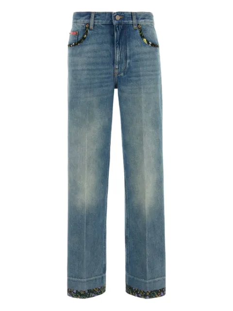 Valentino Garavani jean à ourlets fleuris