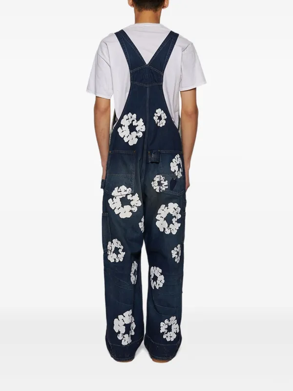 summerです SAINT MXXXXXX wreath-print Denim Overalls | Blue | FARFETCH