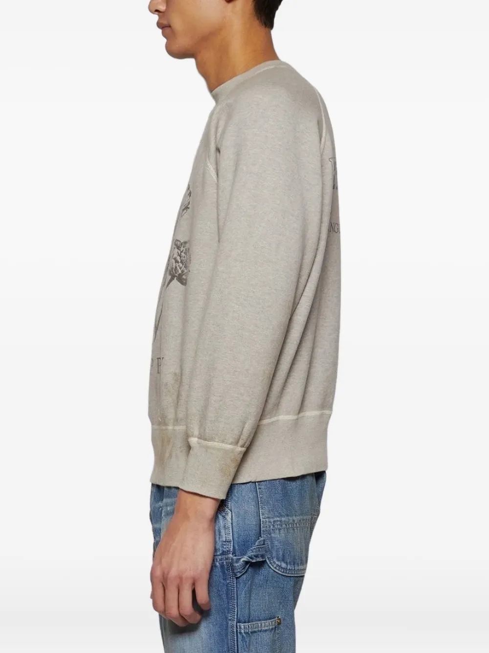 SAINT MXXXXXX poppy-print raglan sweatshirt Grijs