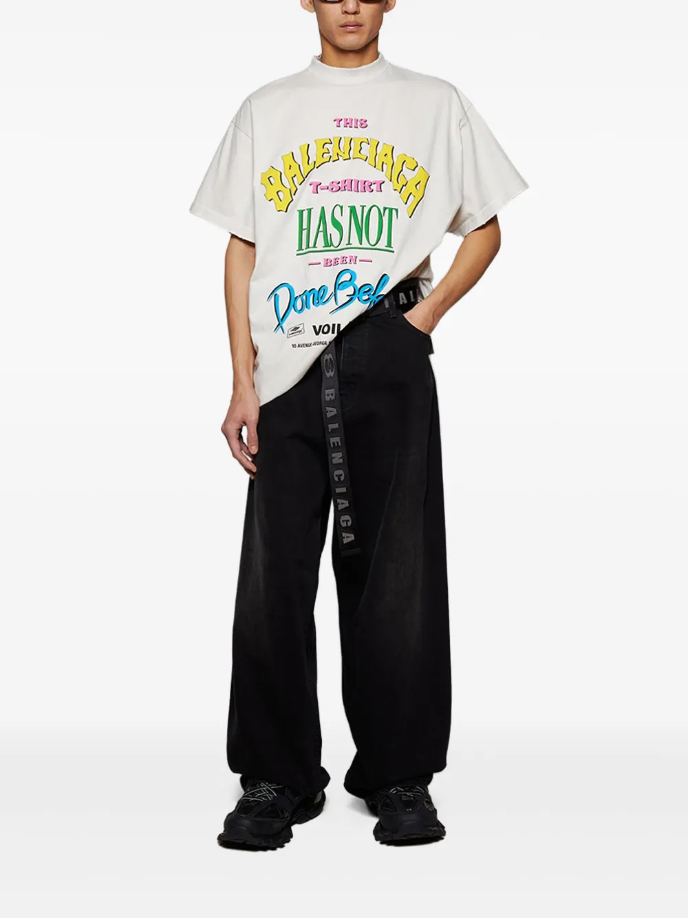 Balenciaga slogan-print cotton t-shirt - Wit