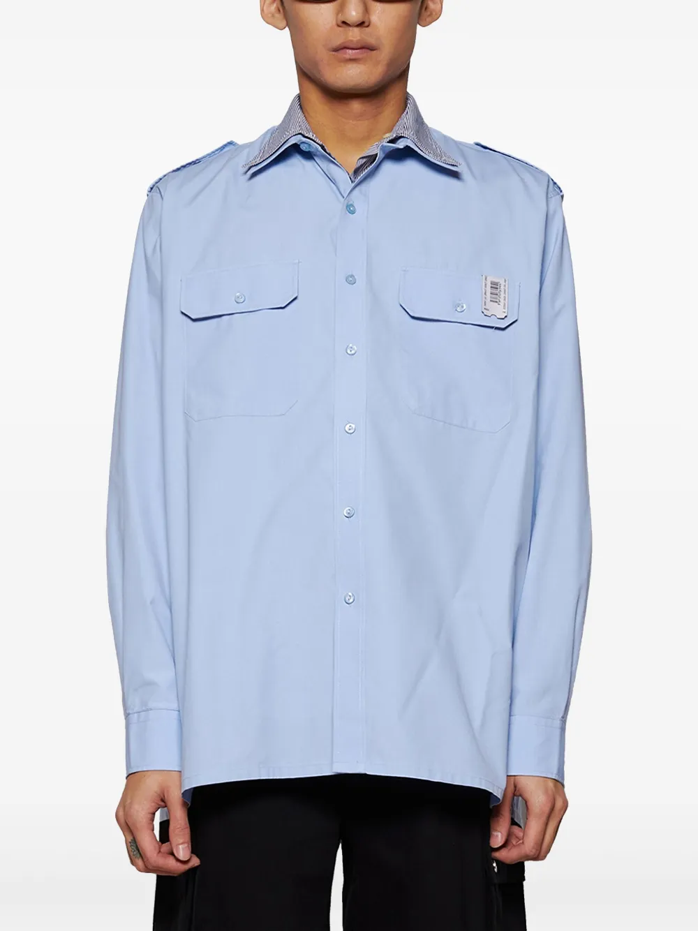 Prototypes Double Shirt Mixed Stripe In Blue