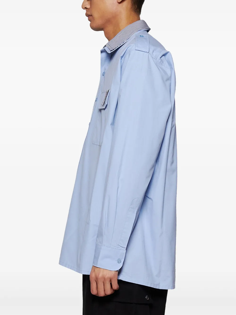 Prototypes Double Shirt Mixed Stripe In Blue