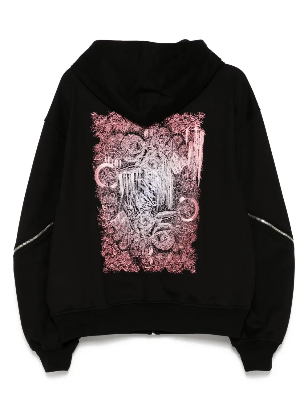 SONGZIO Hoodie met borduurwerk en rits - Zwart