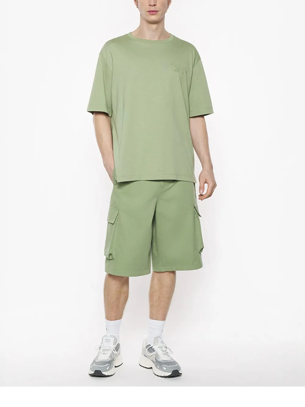 Maison Kitsuné T-shirt met Profile Fox-reliëf Groen