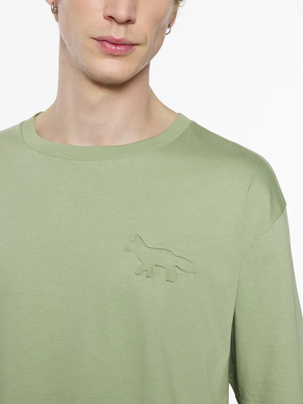 Maison Kitsuné T-shirt met Profile Fox-reliëf Groen