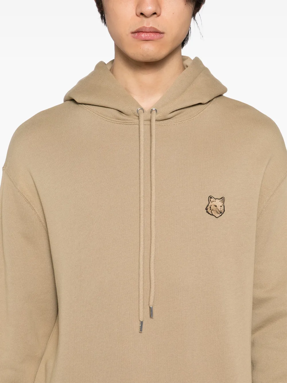 Maison Kitsuné Chillax Patch Regular Hoodie Chamomile In Brown