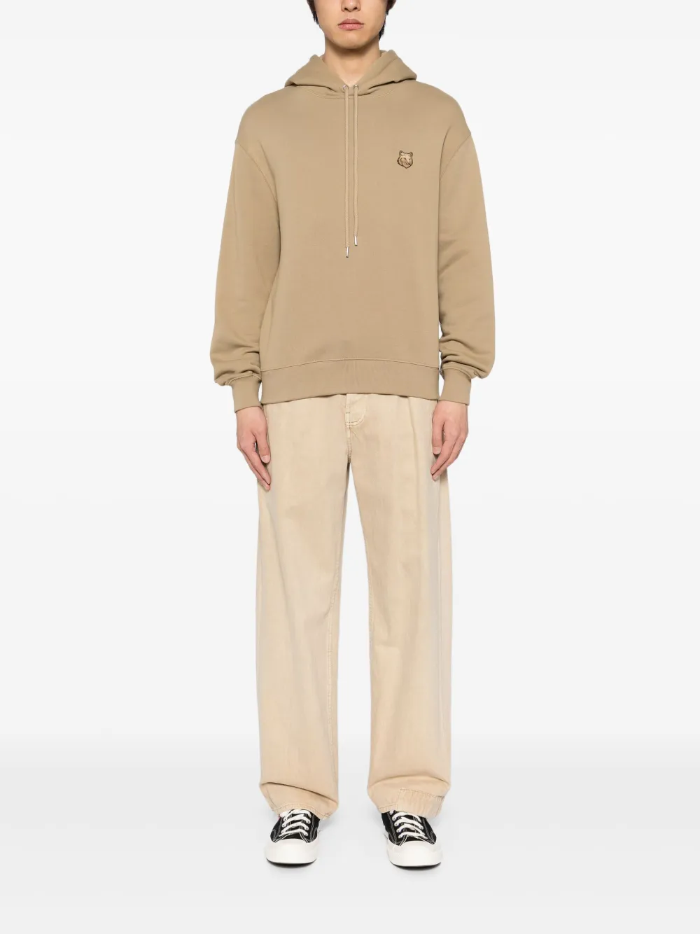 Maison Kitsuné Chillax Patch Regular Hoodie Chamomile In Brown