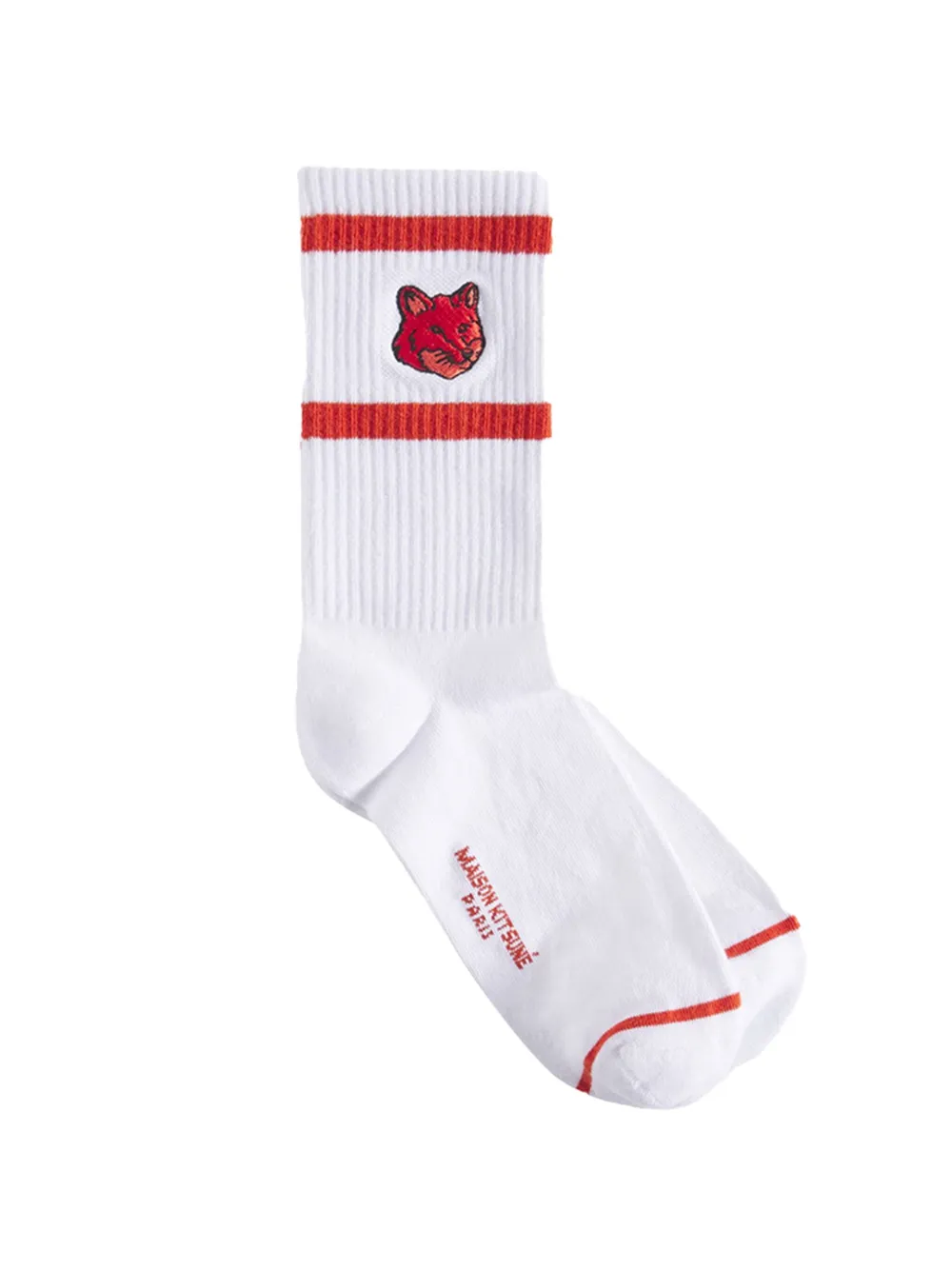 Maison Kitsuné Fox Head Socks In White