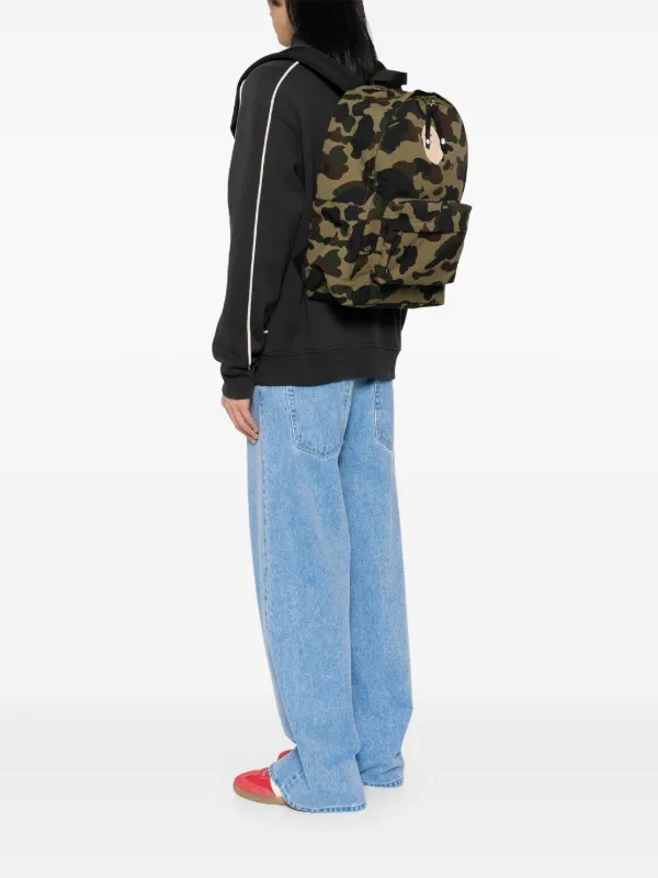 A BATHING APE® 1ST Camo ape-head-patch Backpack | Green