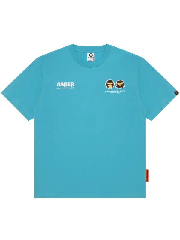 AAPE BY *A BATHING APE® ロゴ Tシャツ | ブルー | FARFETCH JP