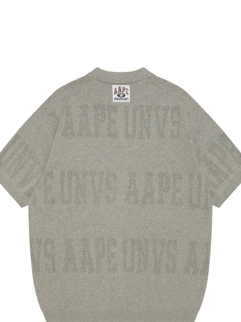 Aape By A Bathing Ape Logo-perforated Polo Shirt In Gray