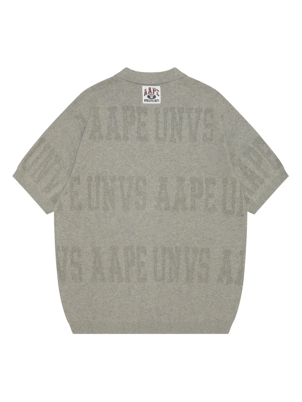 AAPE BY *A BATHING APE logo-perforated polo shirt - Grijs