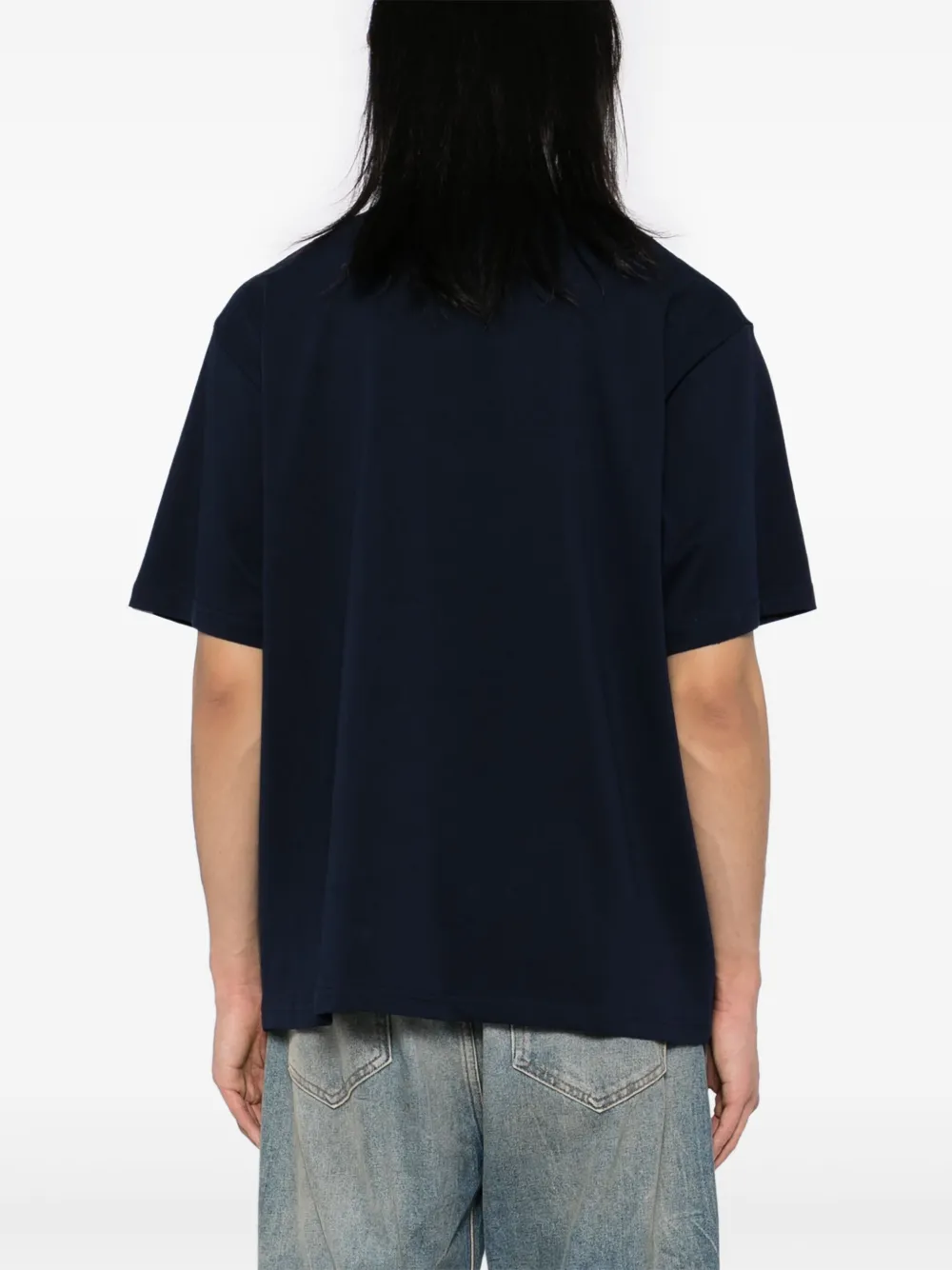 A BATHING APE College T-shirt met kettingstiksel Blauw