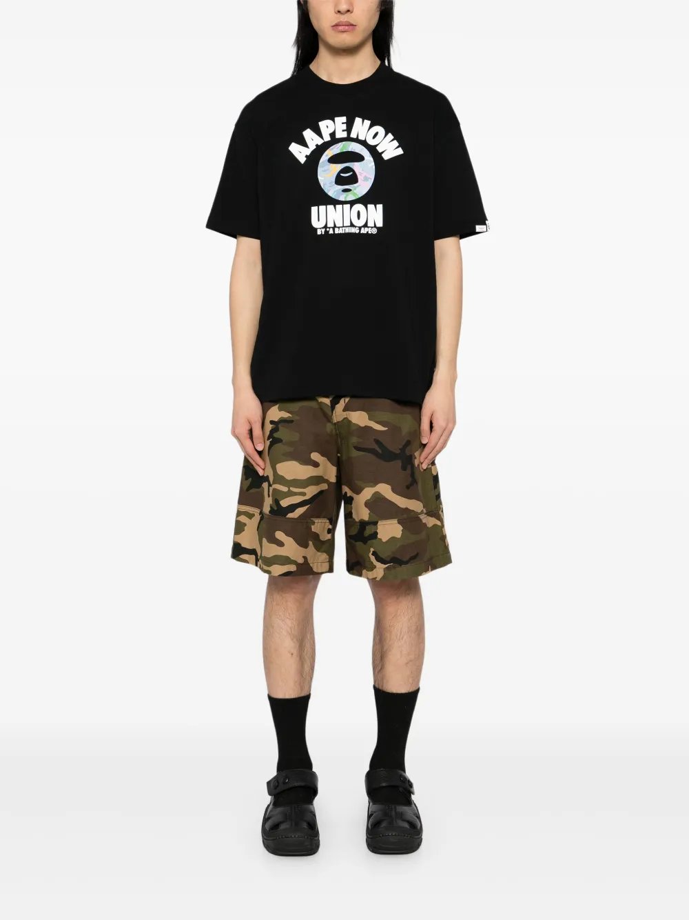 AAPE BY *A BATHING APE® T-shirt met Moonface-logo - Zwart