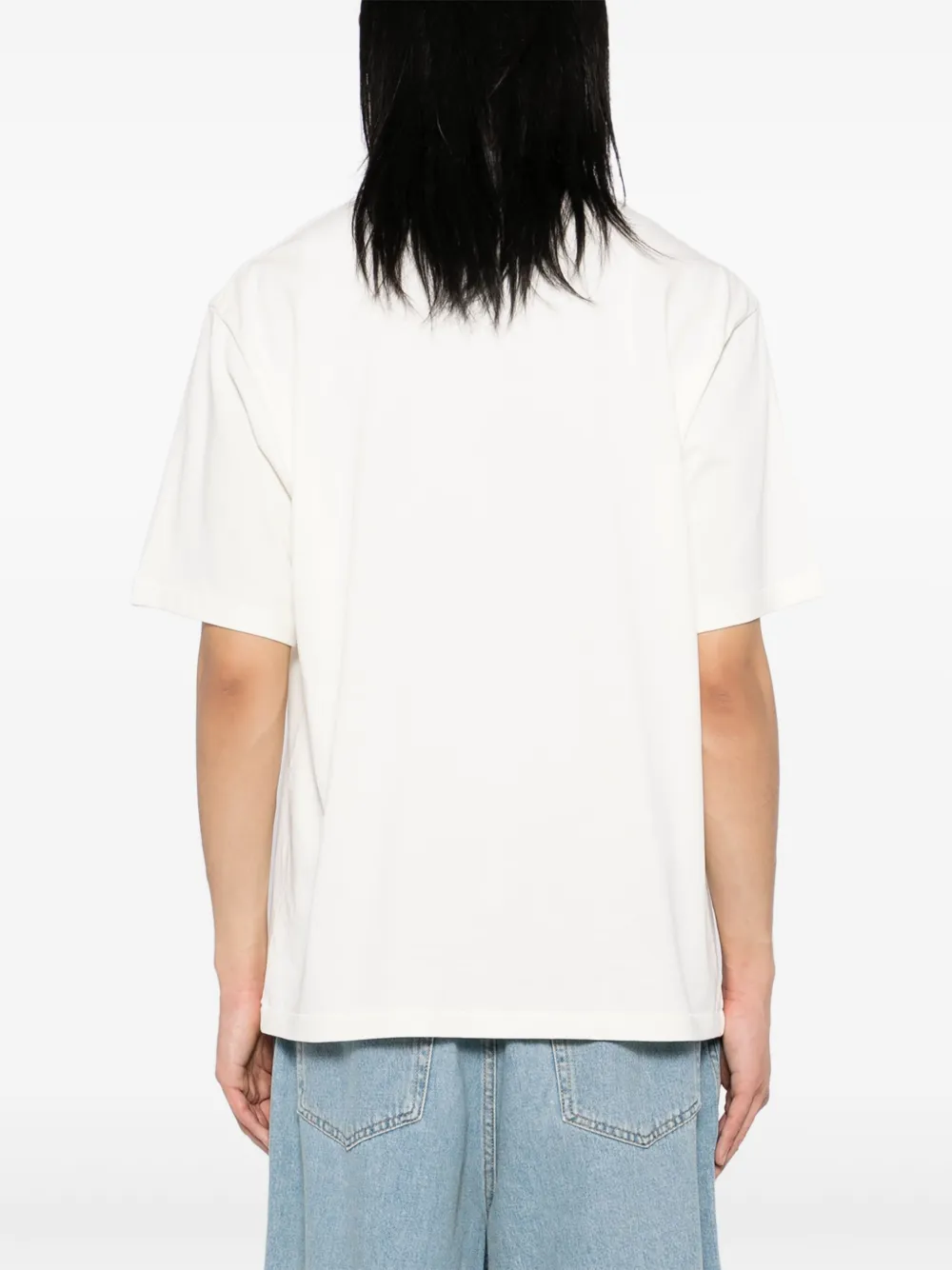 A BATHING APE T-shirt met maangezicht logo Wit