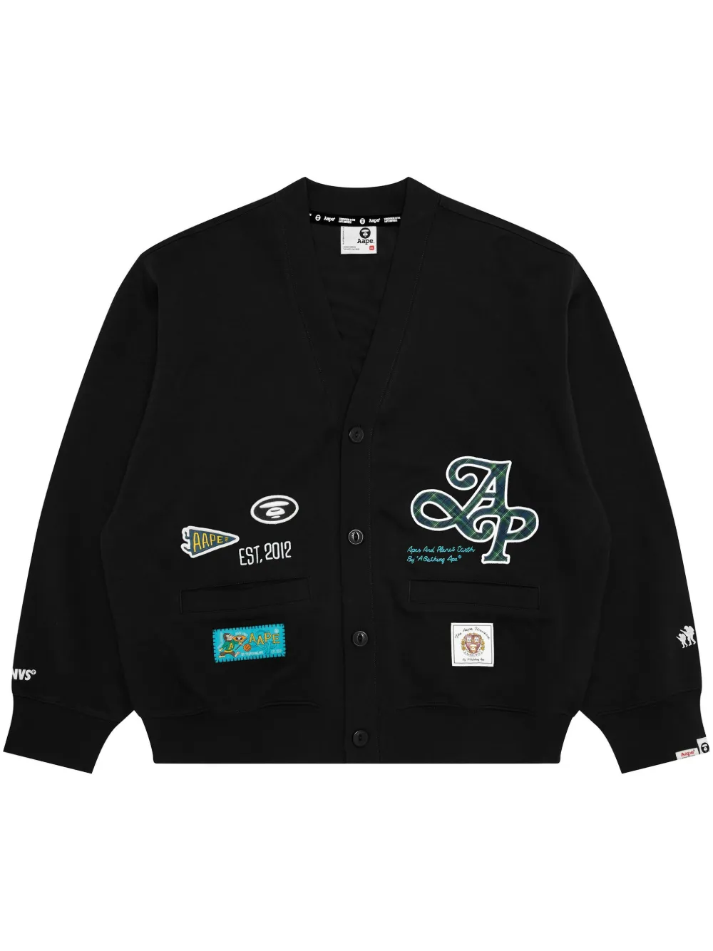 AAPE BY *A BATHING APE® logo-appliqué cardigan – Black