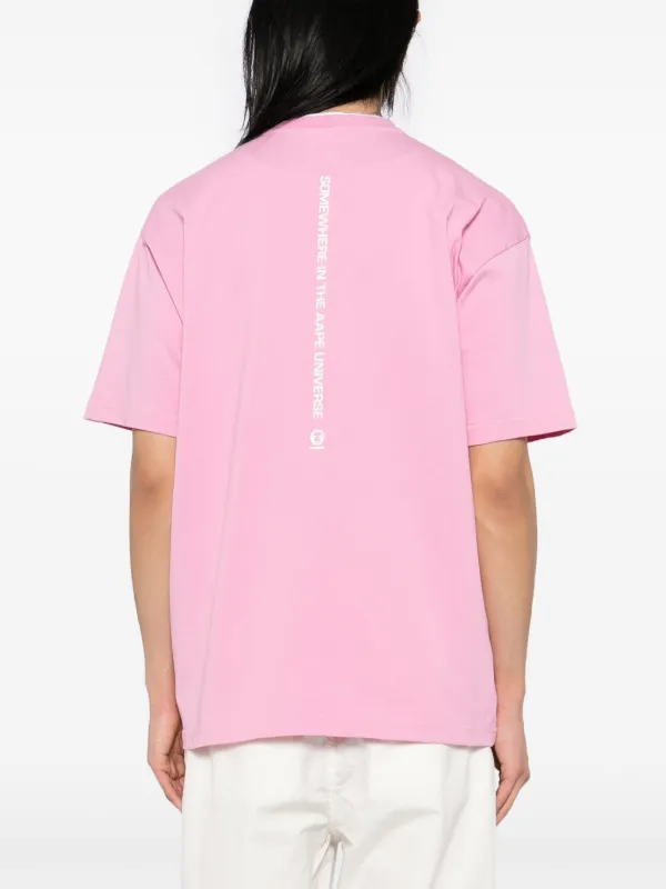 AAPE BY *A BATHING APE® Moonface Logo Short Sleeve Tee | Pink
