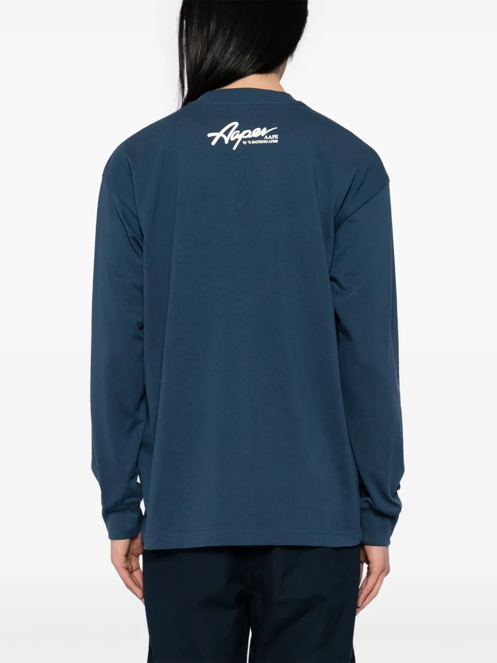 AAPE BY *A BATHING APE T-shirt met grafische print en lange mouwen Blauw
