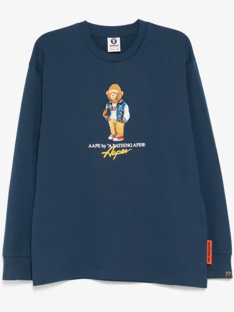 AAPE BY *A BATHING APE® graphic-print long-sleeves T-shirt
