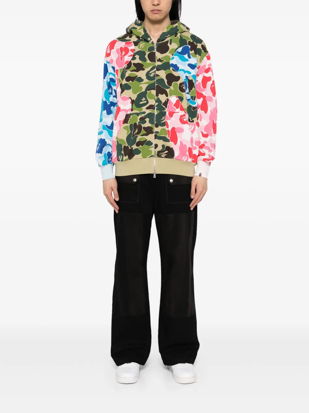 A BATHING APE® ABC hoodie met patchwork en camouflageprint - Roze