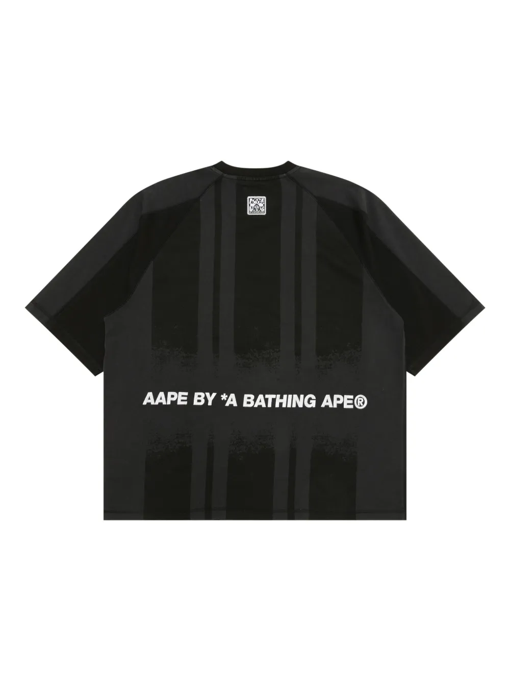 AAPE BY *A BATHING APE Gestreept T-shirt met graffiti-print - Zwart