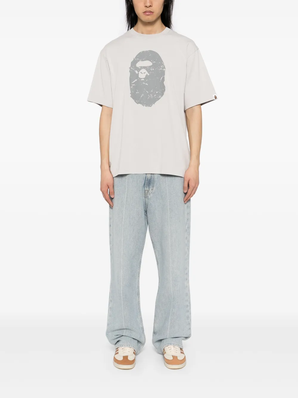 A BATHING APE T-shirt met apenprint - Grijs