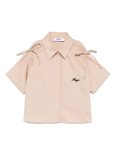 MSGM Kids camisa con logo bordado