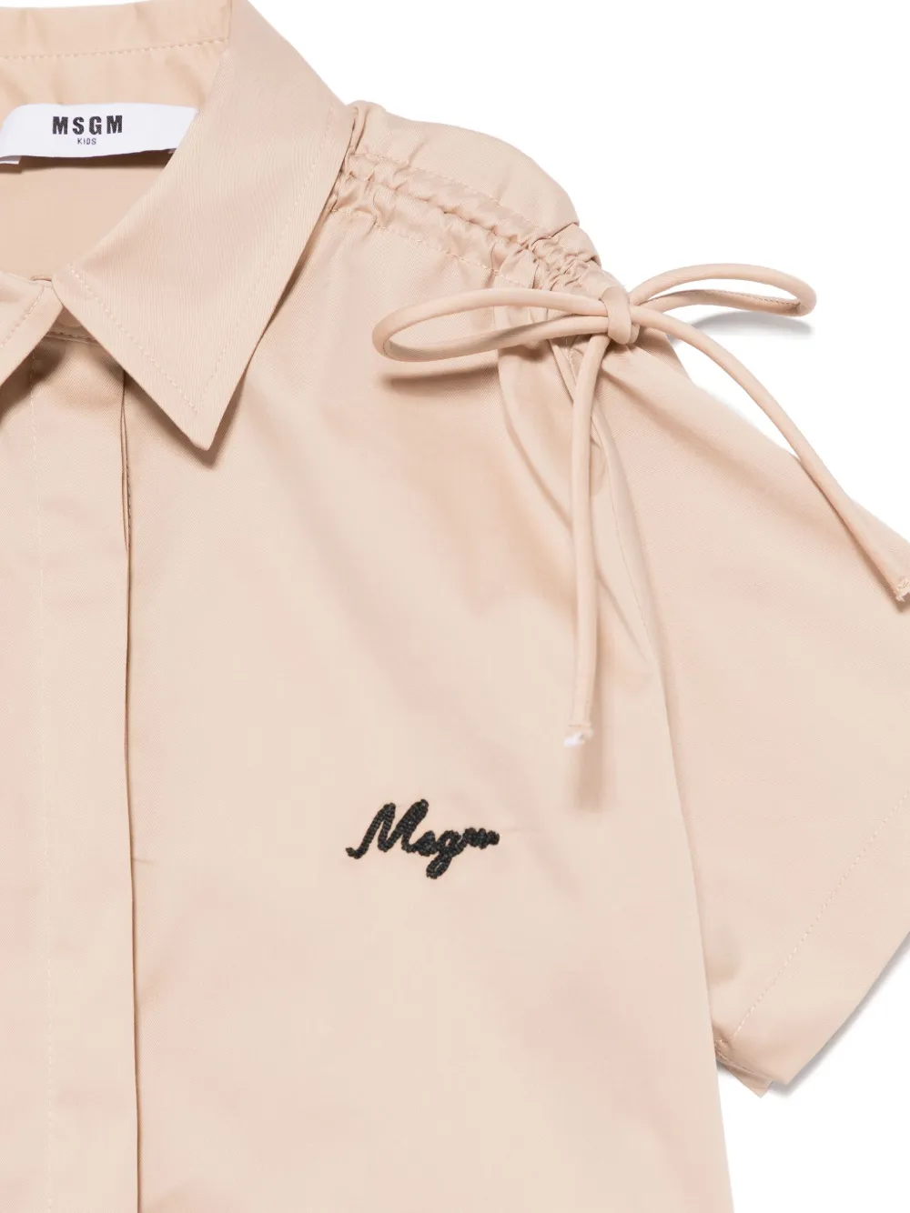 MSGM Kids Shirt met geborduurd logo Beige
