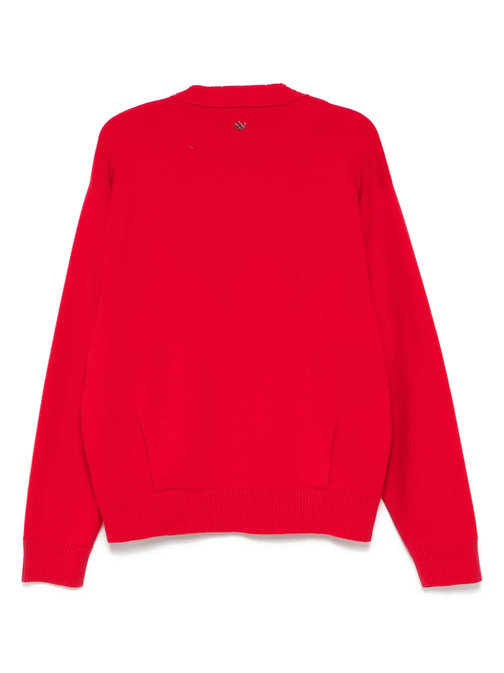 ZZERO BY SONGZIO emblem V-neck jumper - Rood