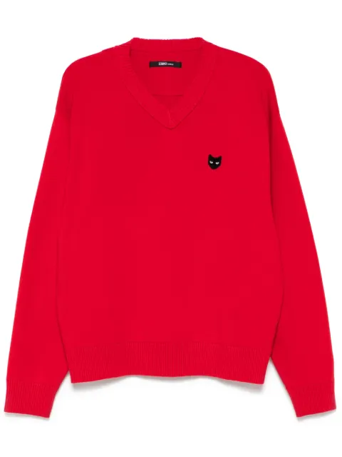 ZZERO BY SONGZIO emblem V-neck jumper