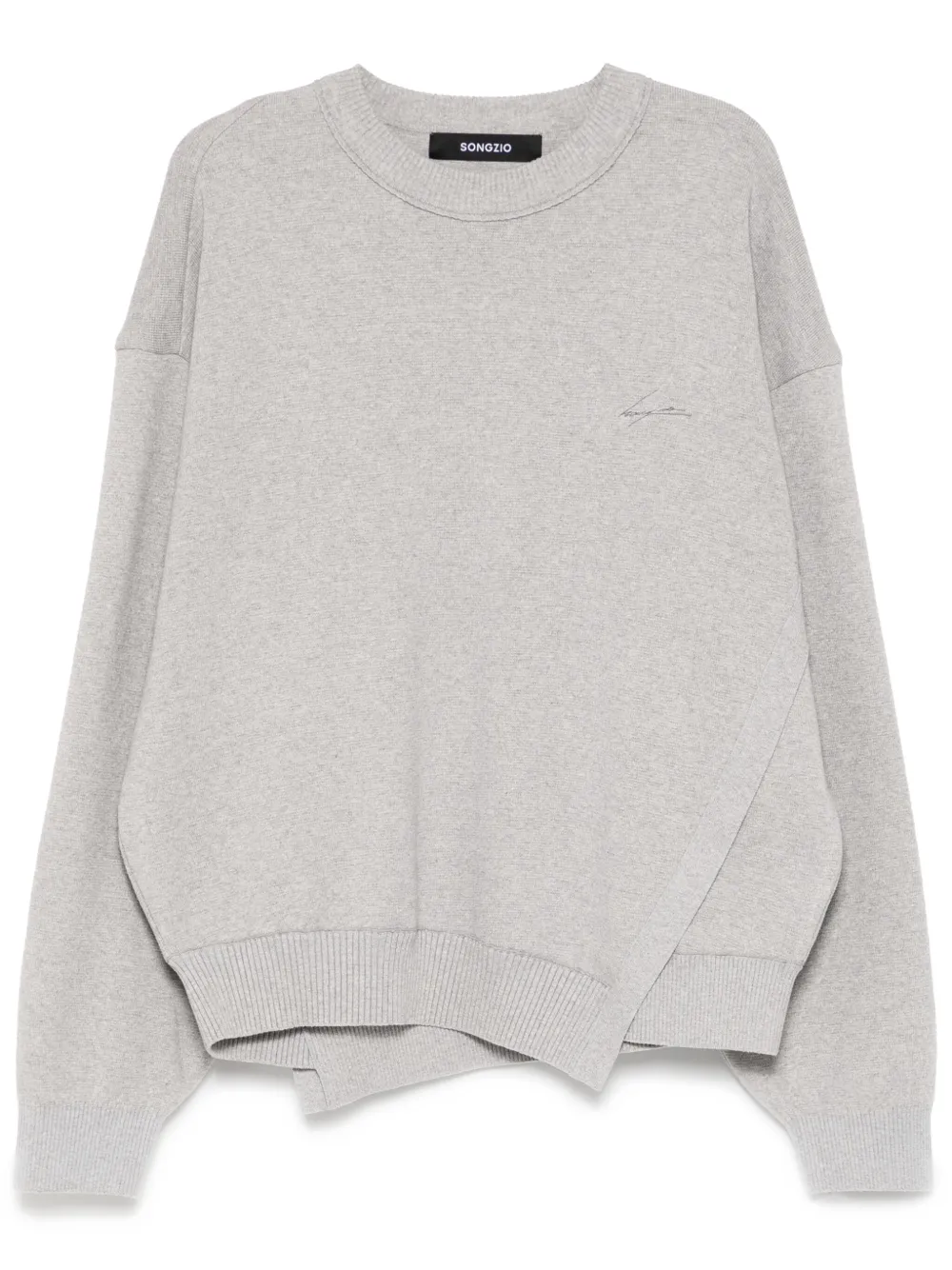 SONGZIO poetry embroidered asymmetric jumper | Grey | Image 1
