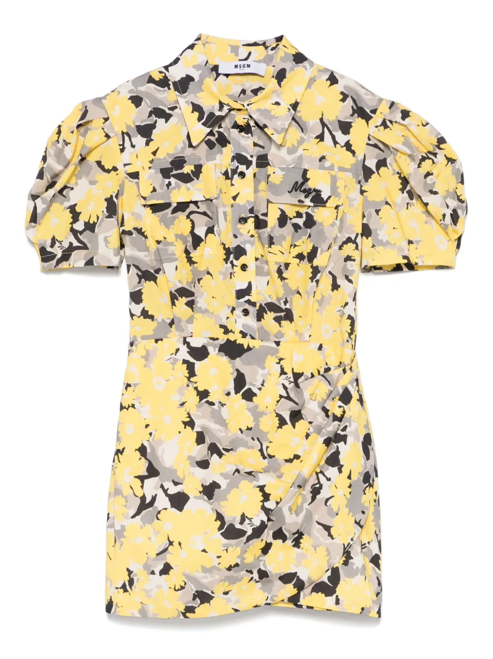 MSGM Kids robe à fleurs imprimées | noir | Image 1