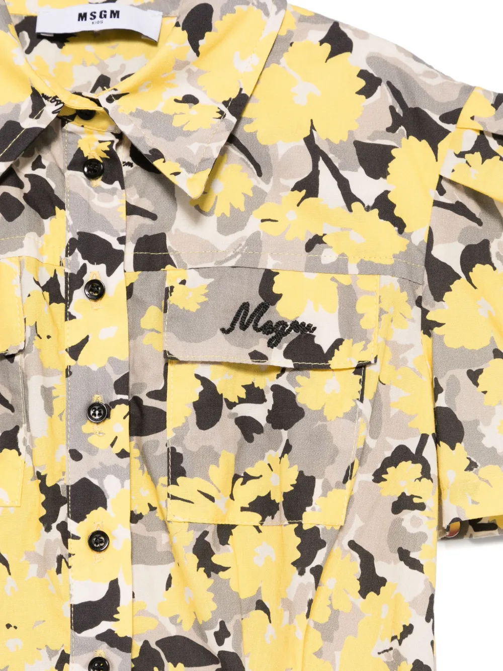 MSGM Kids Jurk met bloemenprint Zwart